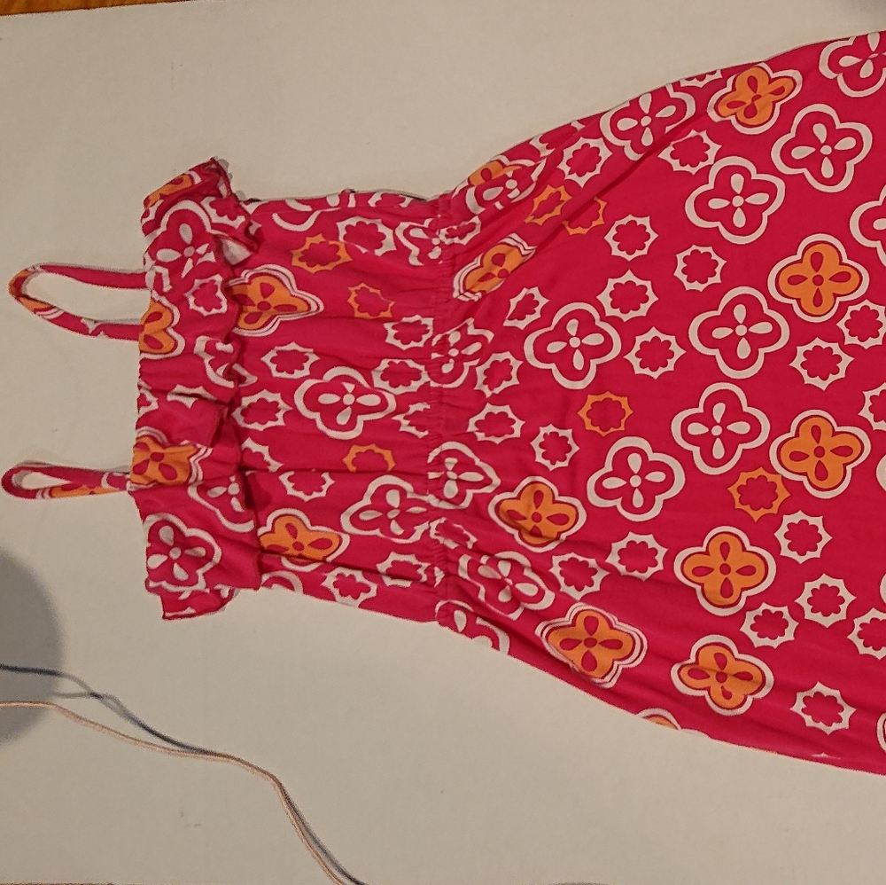 Target Pink Quatrefoil Ruffle Patterned Dress - Picture 4 of 4